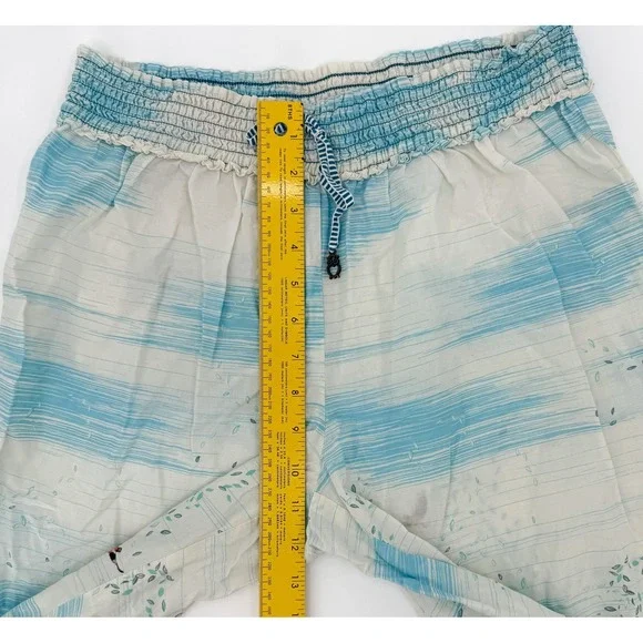 By Eloise Pants Womens Medium Ivory Woodland Animal Print Elastic Anthropologie - Picture 9 of 14